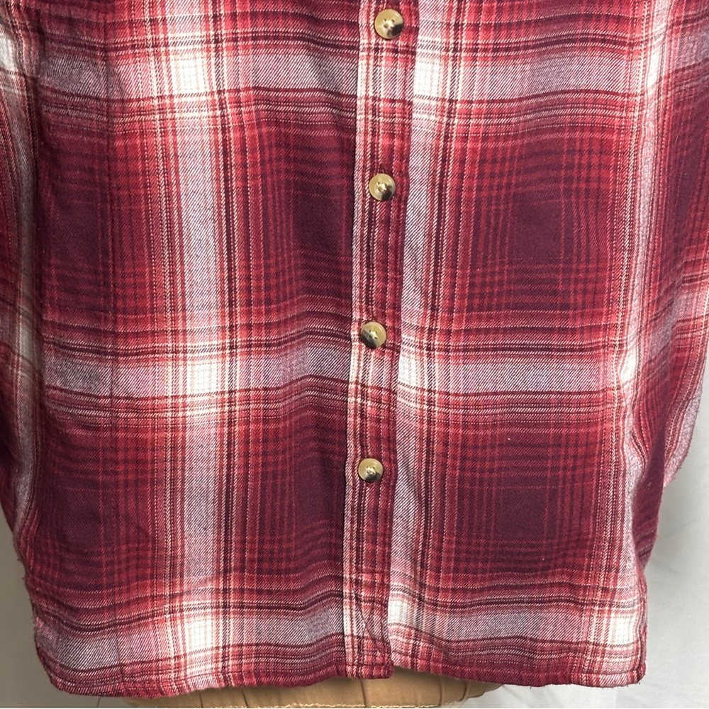 Jachs Girlfriend Burgundy Plaid Flannel Button Down Shirt Medium - Picture 5 of 9